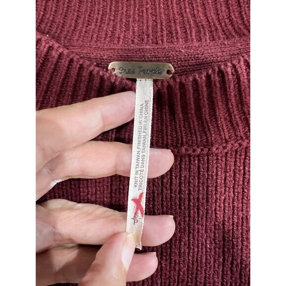 FREE PEOPLE Easy Street Oversized Sweater Color Block In Peach Combo Size Small - Picture 3 of 9